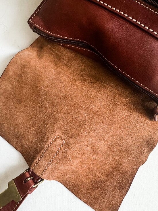 Roots Backpack Brown Leather Satchel Messenger Bag Horween Unisex main image 5